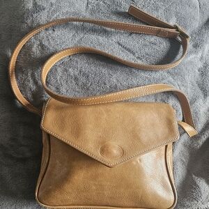 Longchamp tan leather crossbody bag